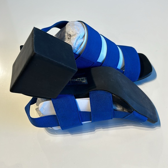 SOLSANA Blue Bolt Heel Elastic Sandals - Picture 7 of 9